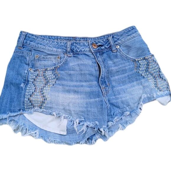 American Eagle Shorts 10 Vintage Hi Rise‎ Festival Denim Jean - Picture 1 of 7